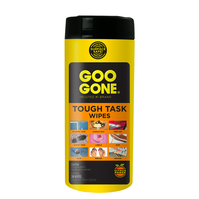 (image for) Goo Gone WG2000 Tough Task Wipes 24 Count - 4 Pack